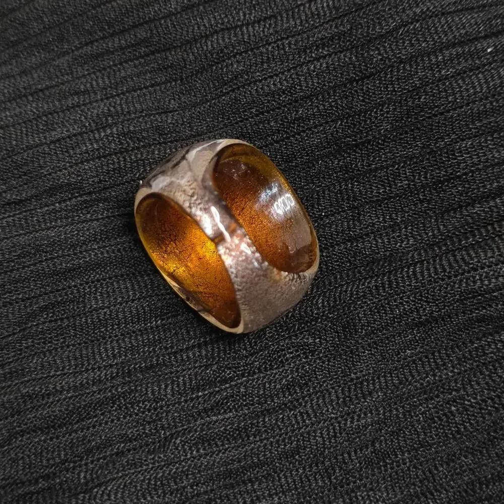 Chunky  Statement Ring Silver Swirl Y2K Indie Arts